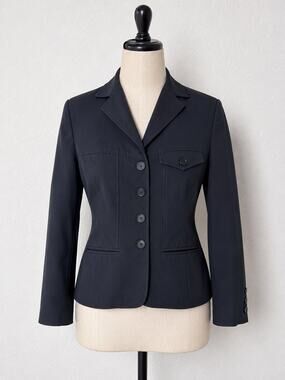 Vintage Prada Milano Italy Black Tailored Tech Blazer Jacket IT 44 US 8 Medium